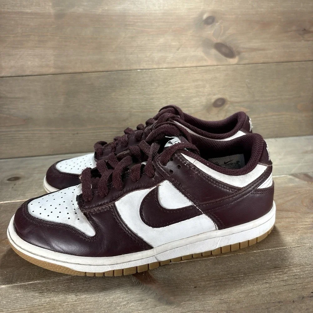 nike dunk low kids youth size 4.5 Y shoes maroon comfort athletic sneakers